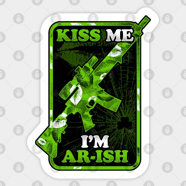 Kiss me I'm Ar-Ish Sticker by TreehouseDesigns